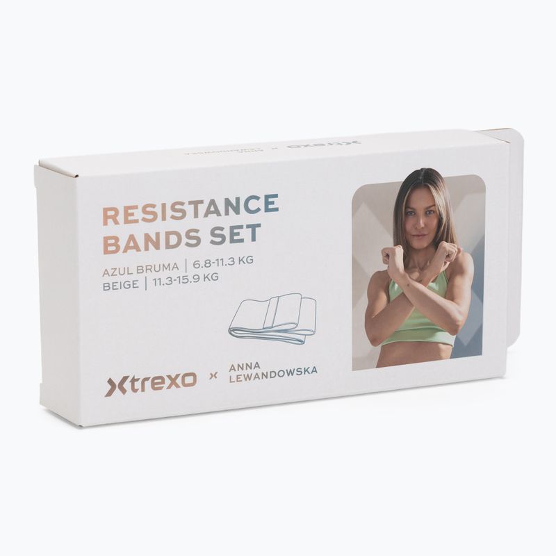 Exercise band set XTREXO x Anna Lewandowska bands Beige/Azul Bruma 6