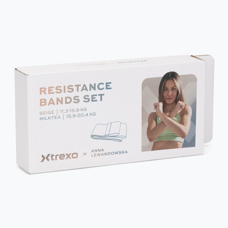 Exercise band set XTREXO x Anna Lewandowska bands Beige/Milktea 6