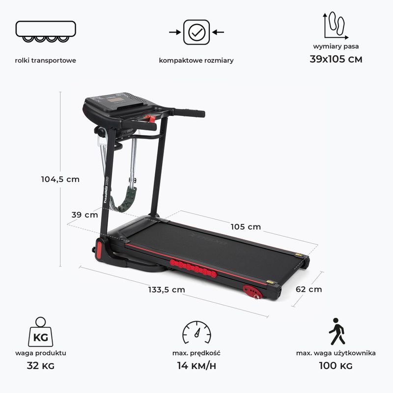 XTREXO X110+ treadmill with massager black 3