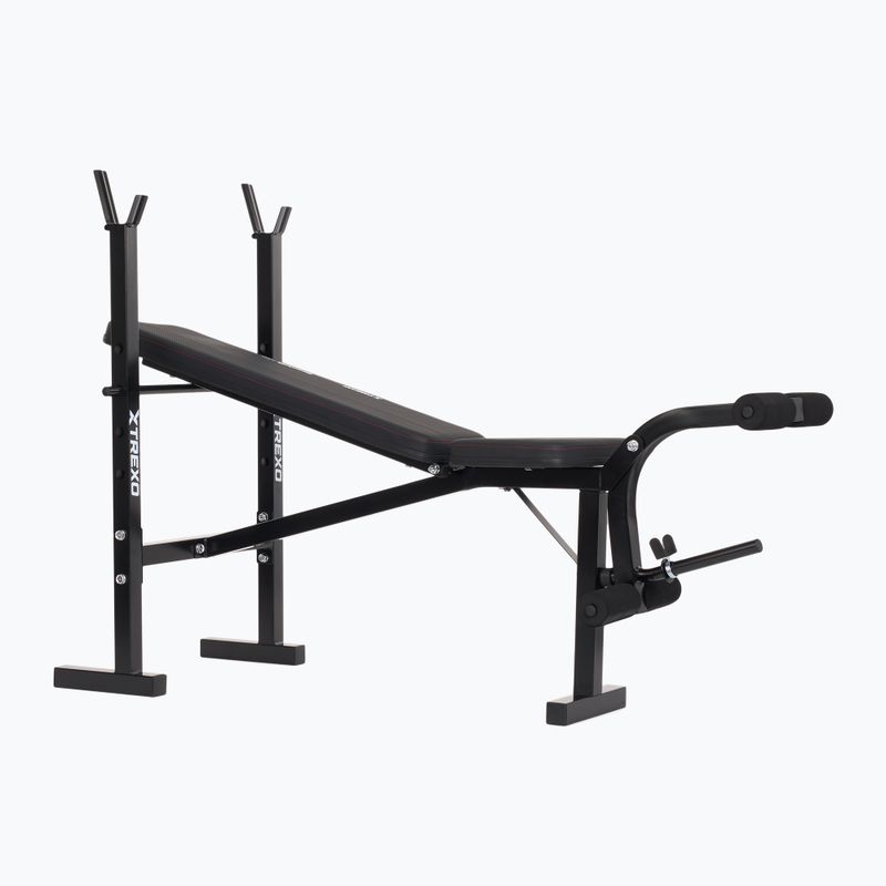 XTREXO BenchFit Lite training bench with stand and barbell black 8