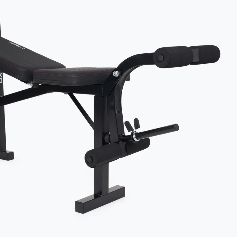 XTREXO BenchFit Lite training bench with stand and barbell black 9