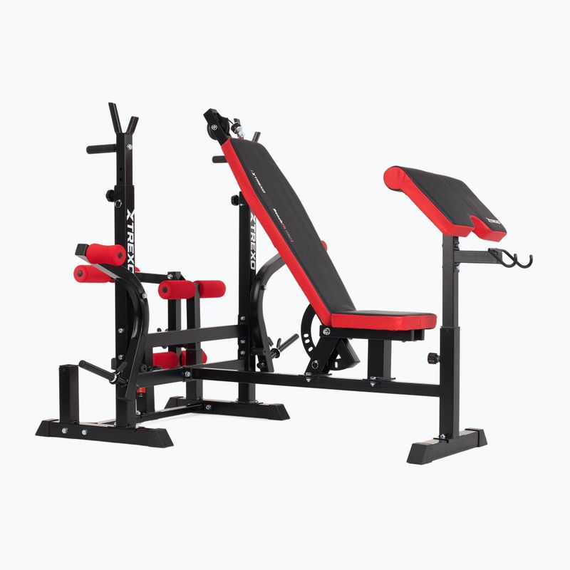 XTREXO BenchFit Max training bench with stand and prayer bar black 9