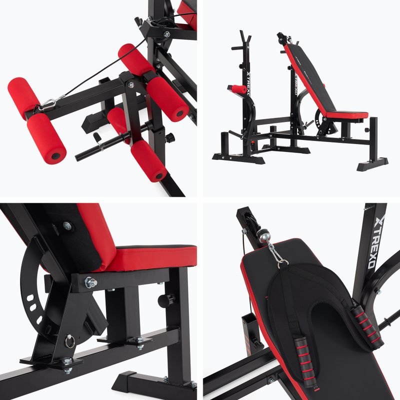 XTREXO BenchFit Max training bench with stand and prayer bar black 14