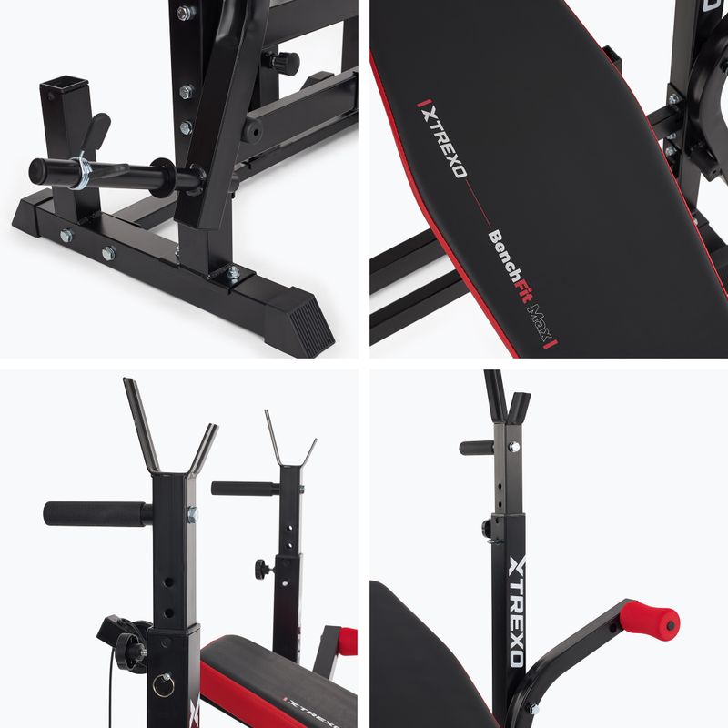 XTREXO BenchFit Max training bench with stand and prayer bar black 16