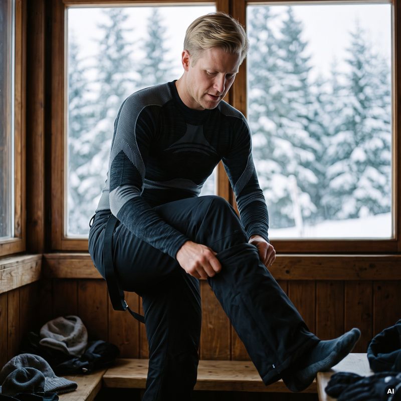 Men's thermal underwear set Woolcano SET1089 Czarny 12