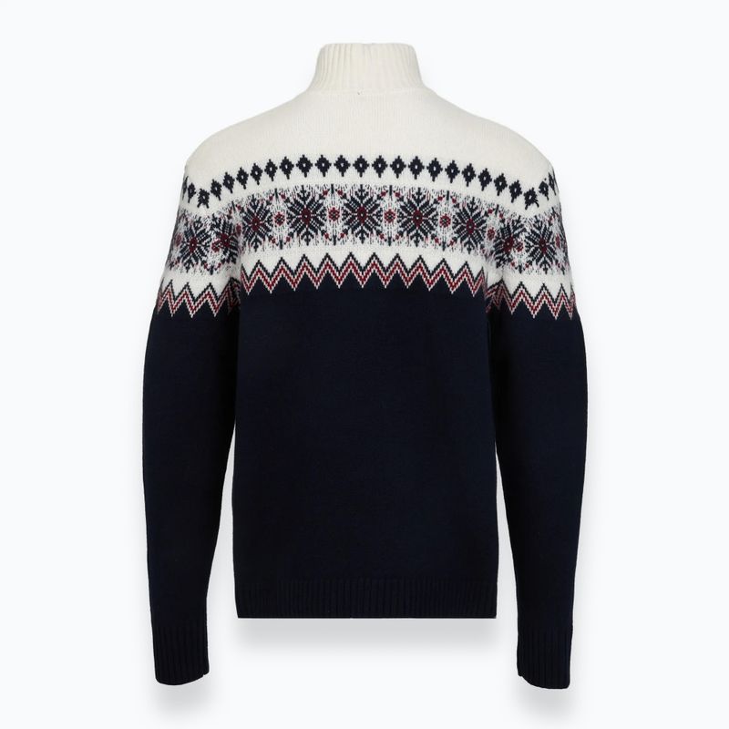 Men's sweater Woolcano SWT1091 Granatowy/Kremowy 4