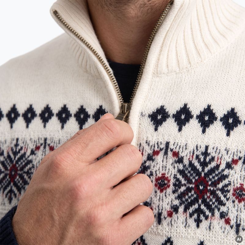 Men's sweater Woolcano SWT1091 Granatowy/Kremowy 6