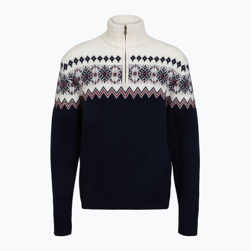 Men's sweater Woolcano SWT1091 Granatowy/Kremowy