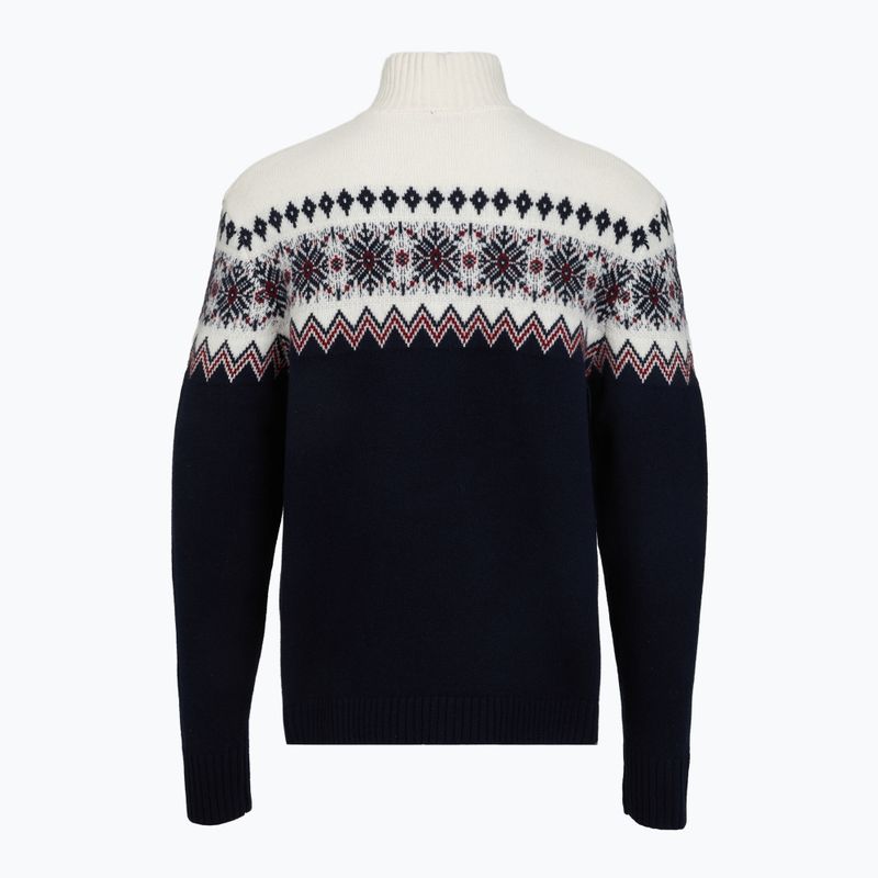 Men's sweater Woolcano SWT1091 Granatowy/Kremowy 2
