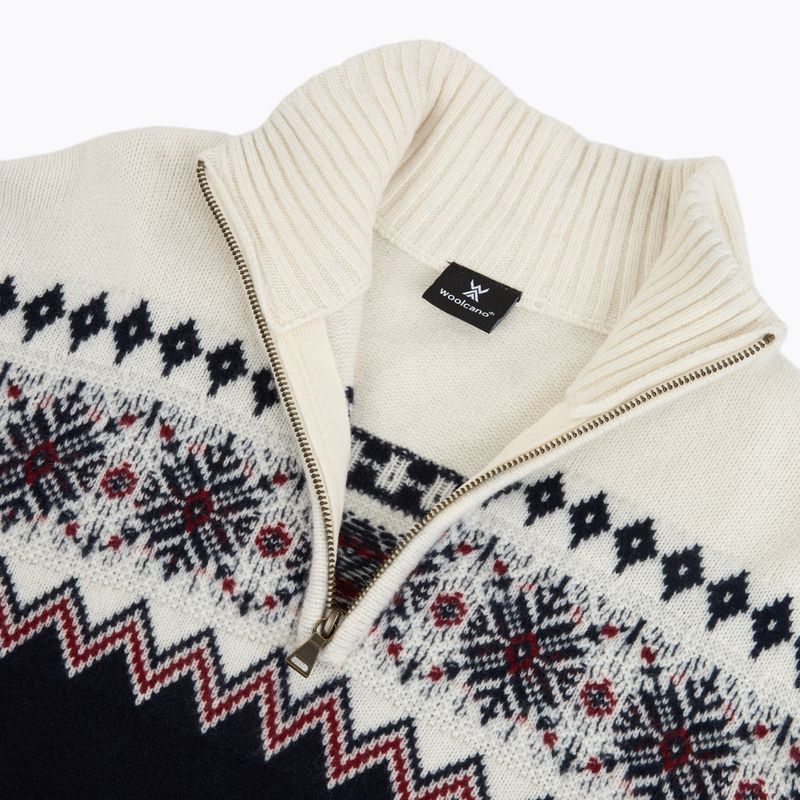 Men's sweater Woolcano SWT1091 Granatowy/Kremowy 3