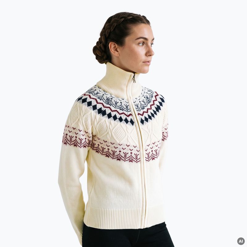 Women's sweater Woolcano SWT1092 Kremowy/Granatowy