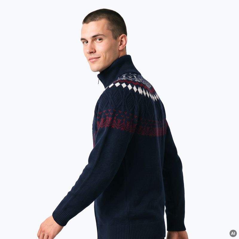 Men's sweater Woolcano SWT1093 Granatrowy/Kremowy 5