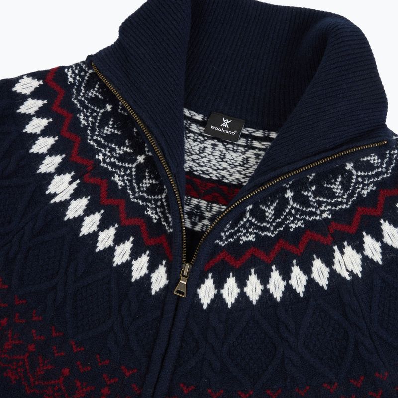 Men's sweater Woolcano SWT1093 Granatrowy/Kremowy 3