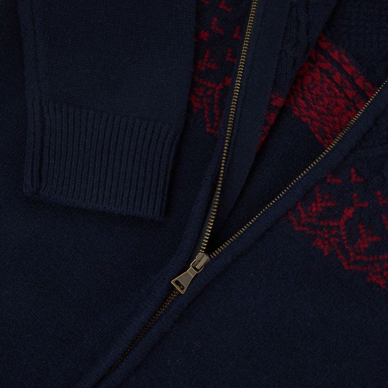Men's sweater Woolcano SWT1093 Granatrowy/Kremowy 4