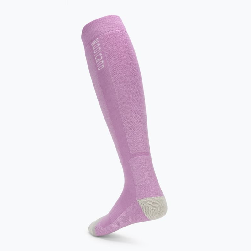 Women's ski socks Woolcano SCK1096 Szary/Różowy 2