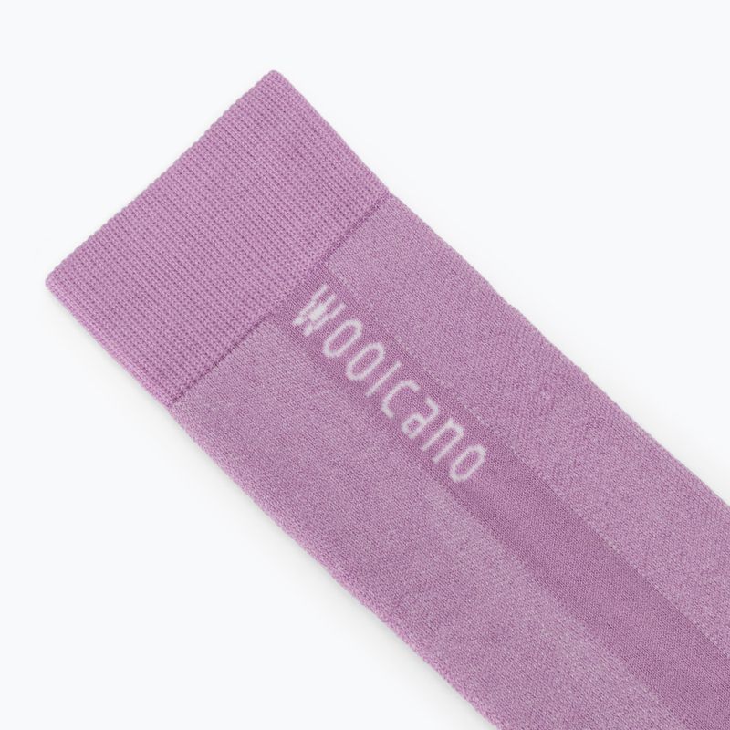 Women's ski socks Woolcano SCK1096 Szary/Różowy 3