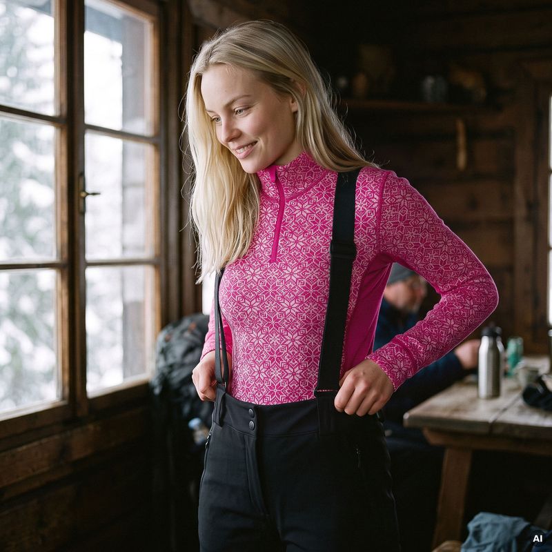 Women's thermal underwear set Woolcano SET1121 Pink 11