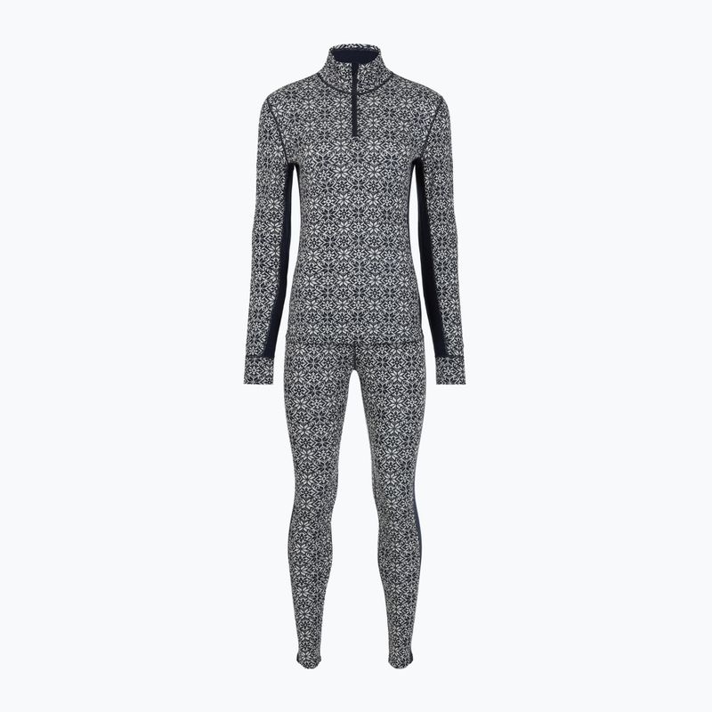 Women's thermal underwear set Woolcano SET1121 Granatowy