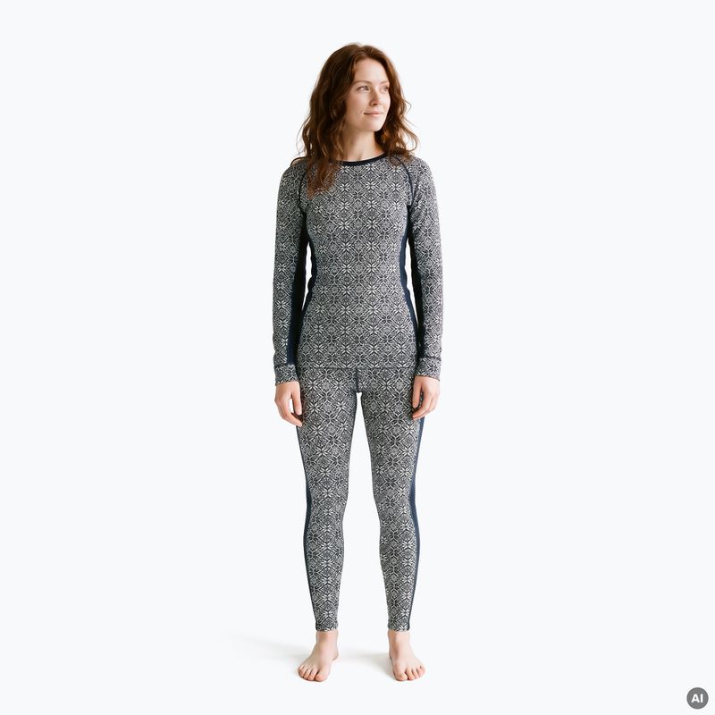 Women's thermal underwear set Woolcano SET1109 Granatowy
