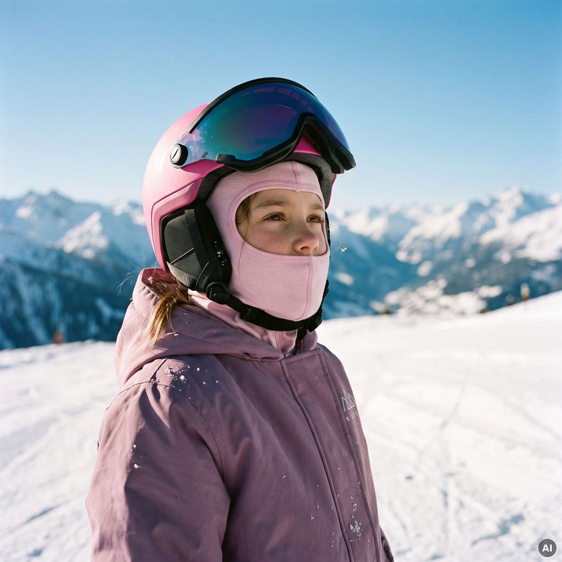 Children's balaclava WOOLCANO BAL1117 Pink 9