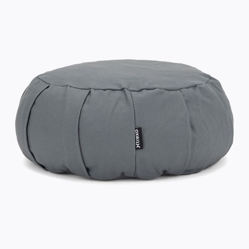 Meditation cushion with buckwheat hulls XTREXO zafu Contempla grey 3