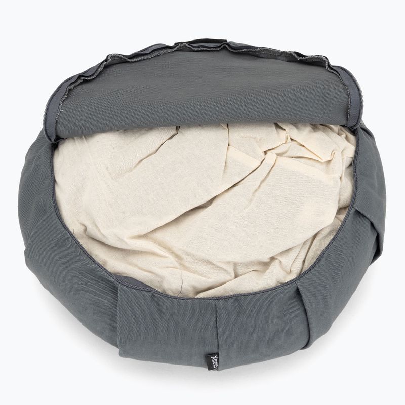 Meditation cushion with buckwheat hulls XTREXO zafu Contempla grey 6