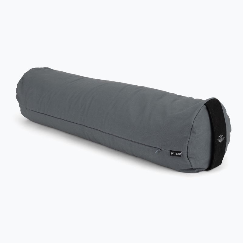 Yoga bolster with buckwheat hulls XTREXO Contempla grey