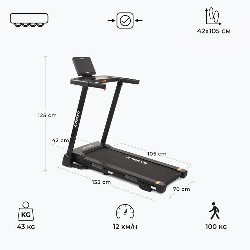 Electric treadmill XTREXO TXO-W325 czarny 3