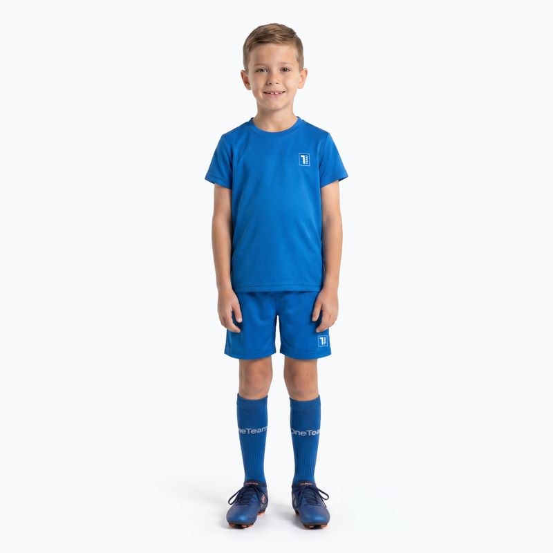 Children's football kit OneTeam Precision Set shirt and shorts blue
