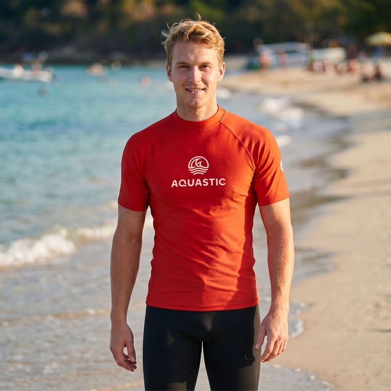 Men's T-shirt AQUASTIC Rimos UV 50+ UPF orange 5