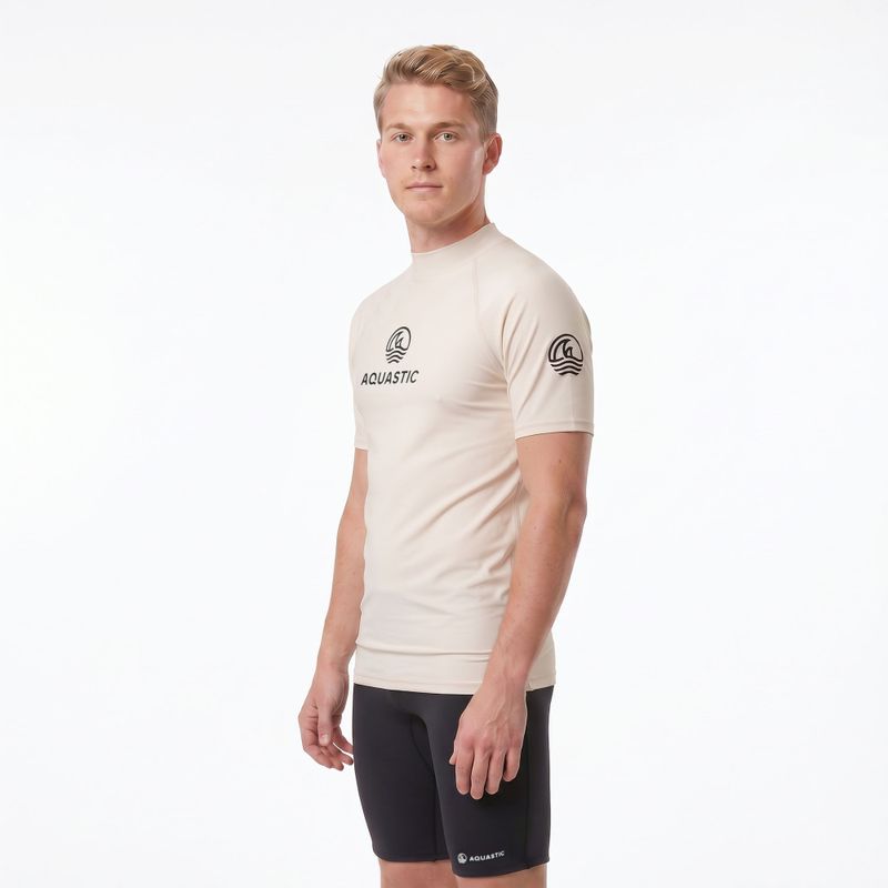 Men's T-shirt AQUASTIC Rimos UV 50+ UPF beige 2