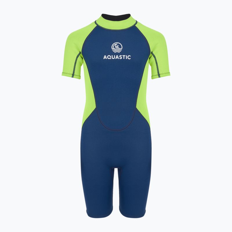 Children's wetsuit AQUASTIC Wavey Jrb 2 mm green/navy blue 3