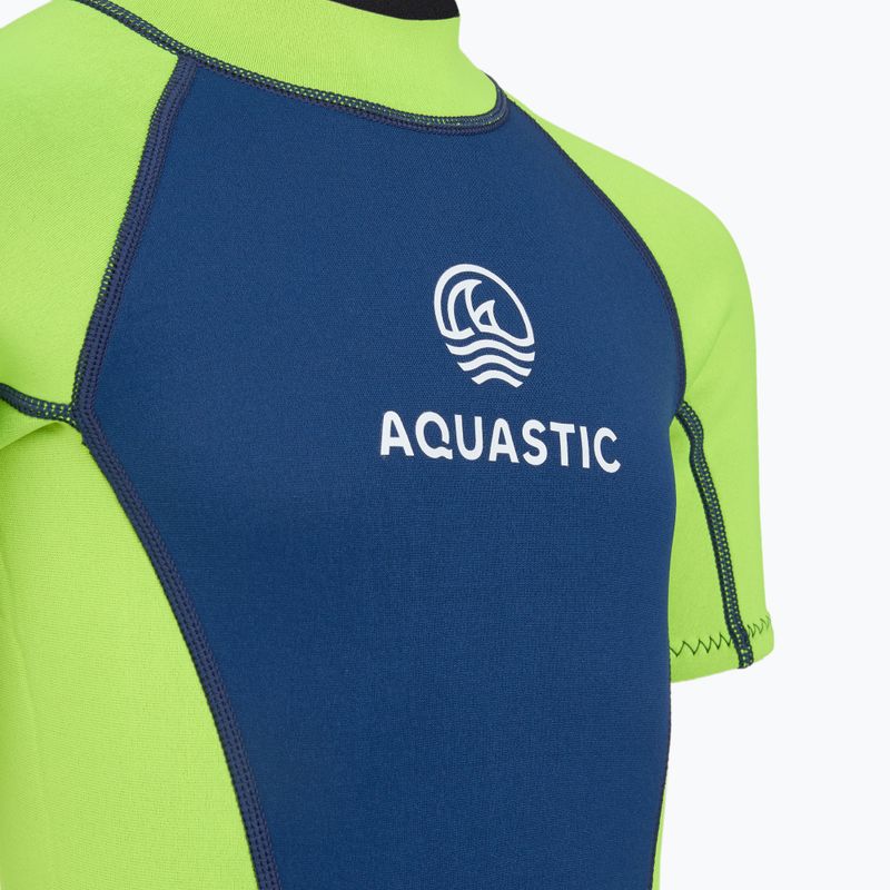 Children's wetsuit AQUASTIC Wavey Jrb 2 mm green/navy blue 5