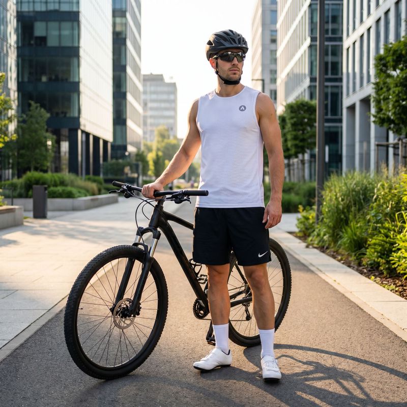 Men's cycling base layer ATTABO Essential 2 pcs. white 11