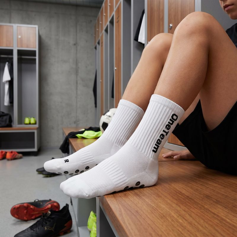 Children's football socks OneTeam Precision Grip non-slip 2-pack white 9
