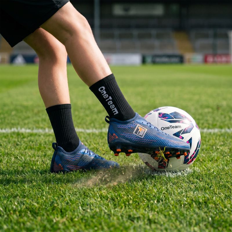 Children's football socks OneTeam Precision Grip non-slip 2-pack black 8