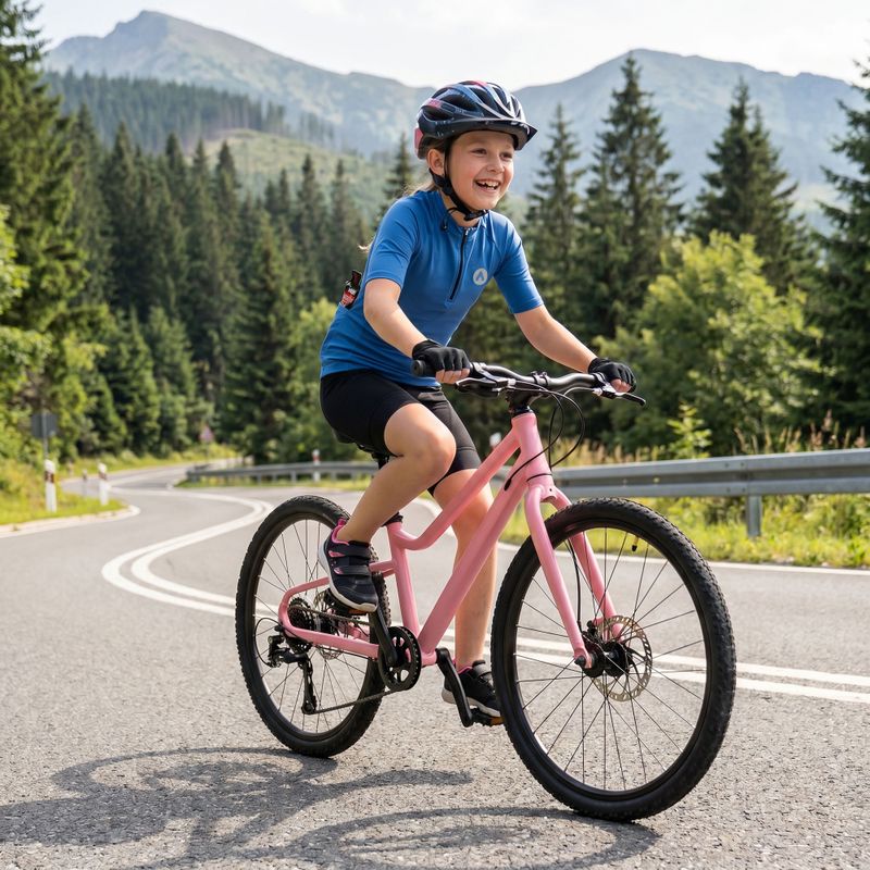 Children's cycling jersey ATTABO TEVRA JR short zip blue 7