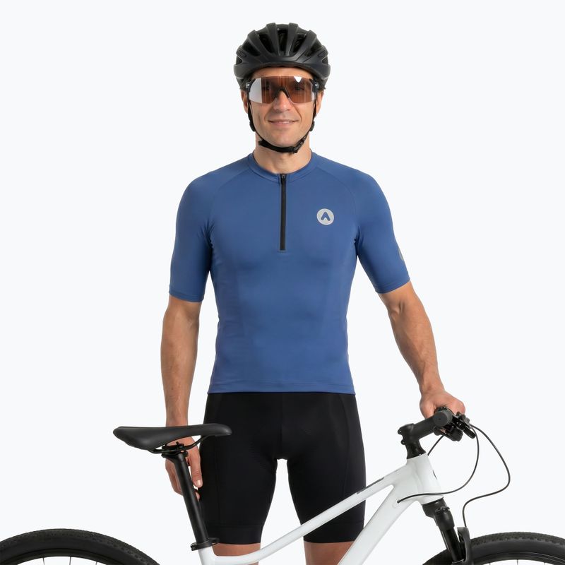 Men's cycling jersey ATTABO TEVRA short zip navy blue 5