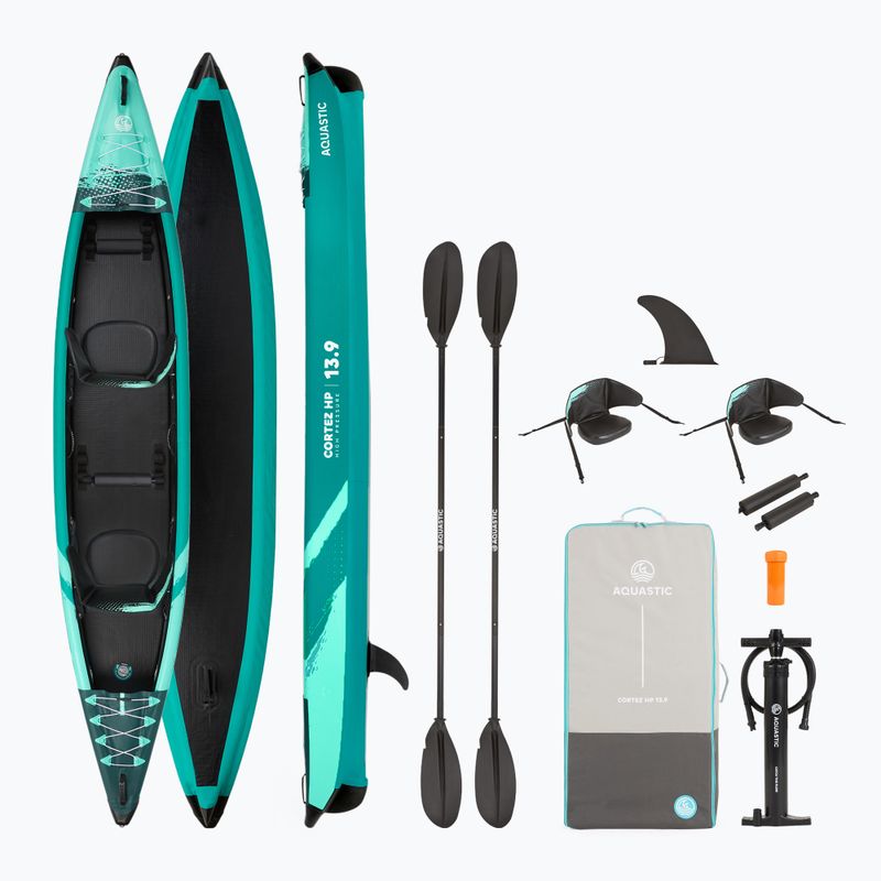 AQUASTIC Cortez 13'9" 420 cm green 2-person high-pressure inflatable kayak