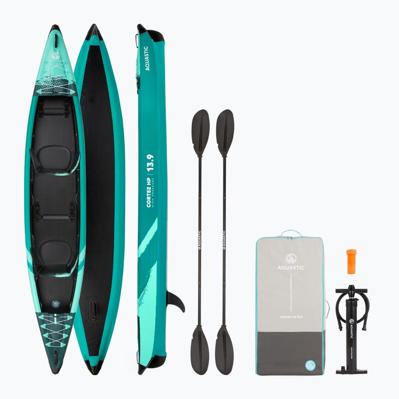 AQUASTIC Cortez 13'9" 420 cm green 2-person high-pressure inflatable kayak