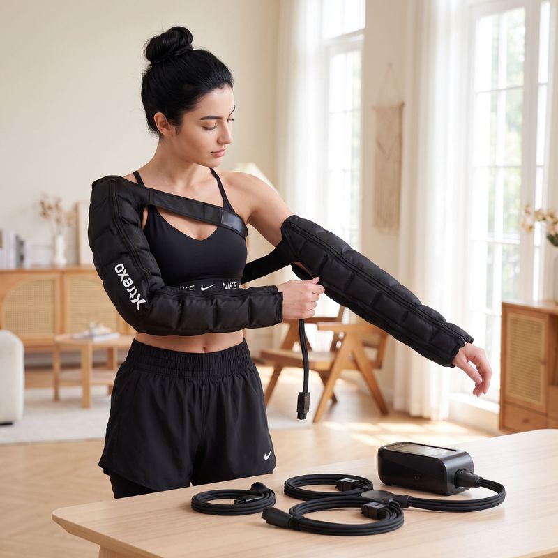 XTREXO AIRPRESSO 8 black compression massage sleeves massager 4