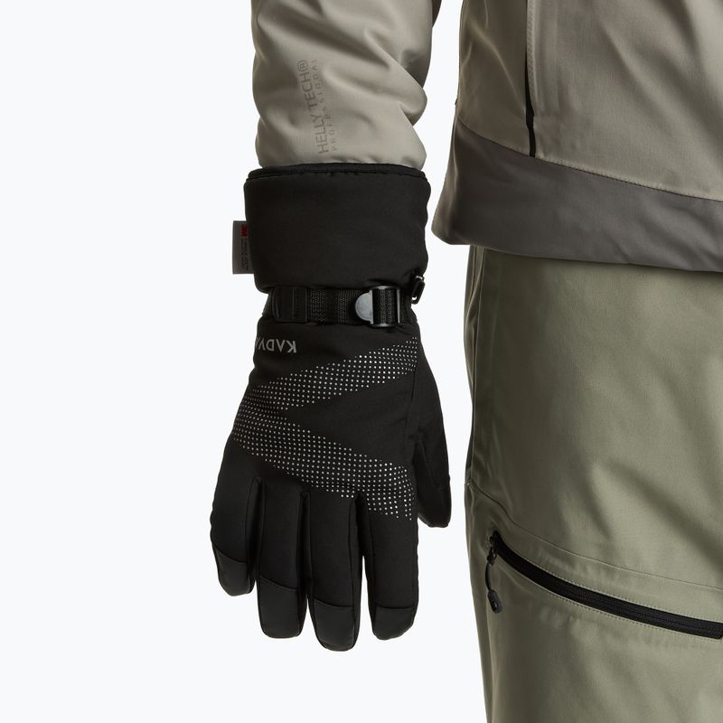 Ski gloves KADVA Mountain Flow Pro skóra 3M Thinsulate black 3