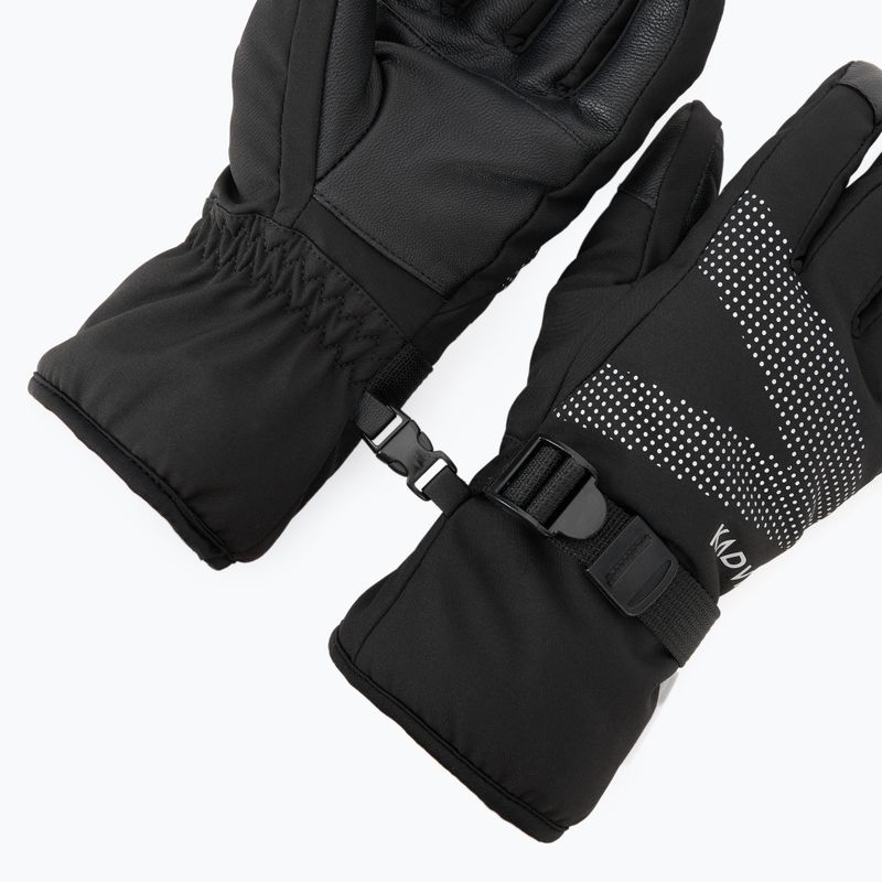 Women's Ski Gloves KADVA Mountain Flow Pro Leather 3M Thinsulate Black 6