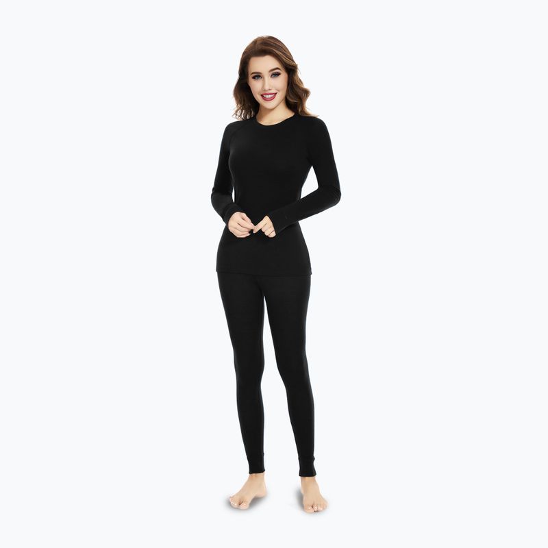 Women's thermal underwear set WOOLCANO Merino SET0543 black