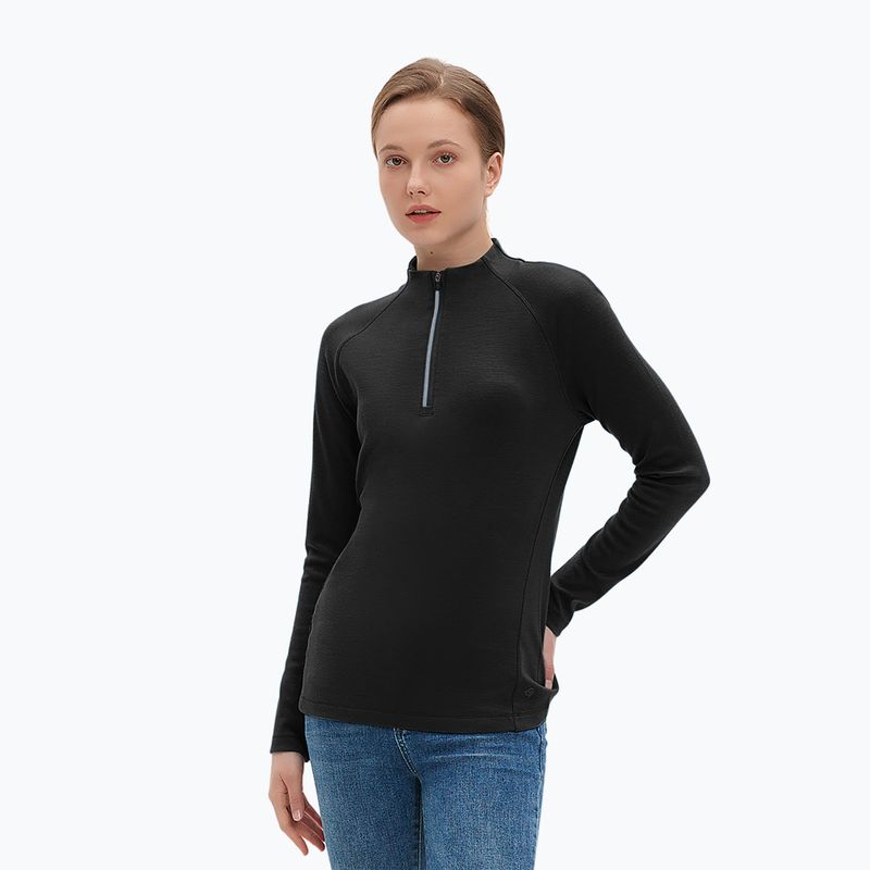 Women's thermal sweatshirt WOOLCANO Merino TOP0545 black