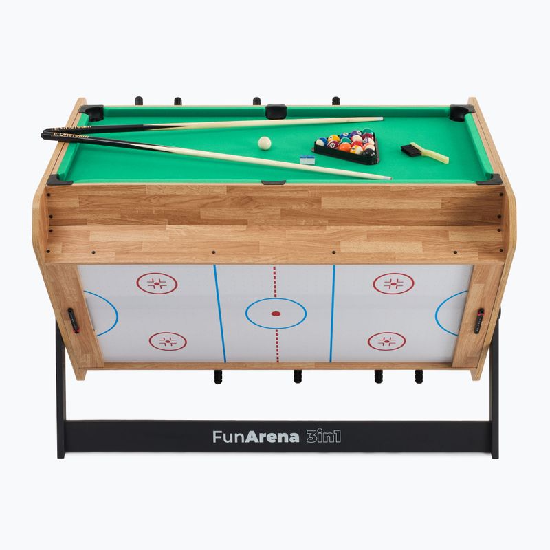 OneTeam FunArena 3-in-1 foosball, cymball, wooden/black pool table 6