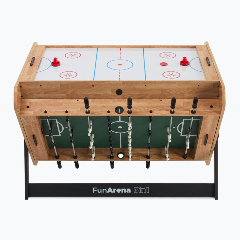 OneTeam FunArena 3-in-1 foosball, cymball, wooden/black pool table 7