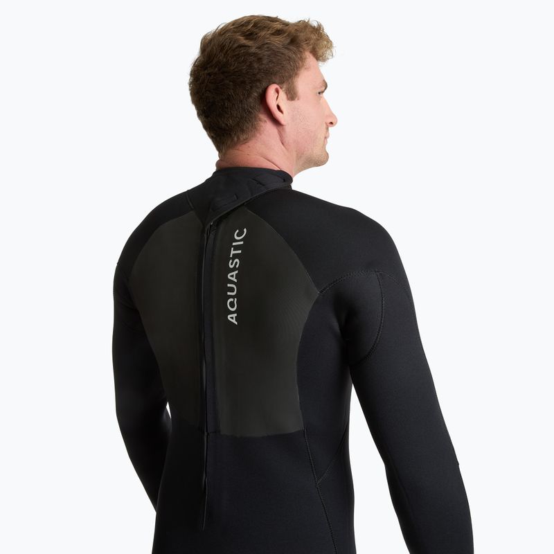 Men's surfing wetsuit AQUASTIC neoprene 4/3 mm WAVEY black 5
