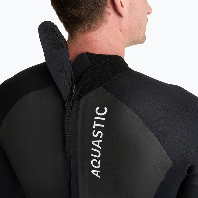 Men's surfing wetsuit AQUASTIC neoprene 4/3 mm WAVEY black 9