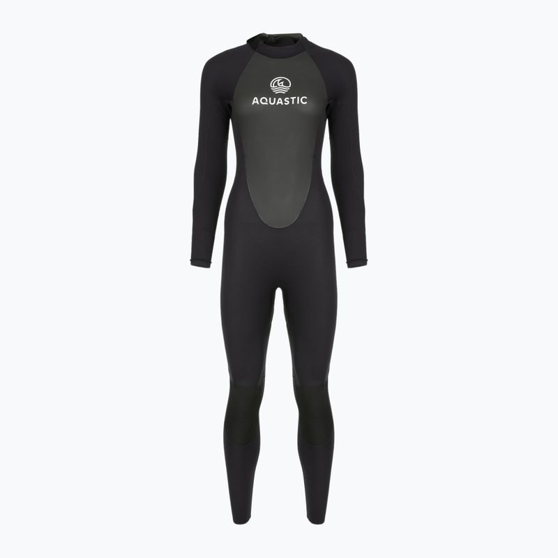 Women's surfing wetsuit AQUASTIC neoprene 4/3 mm WAVEY black 12